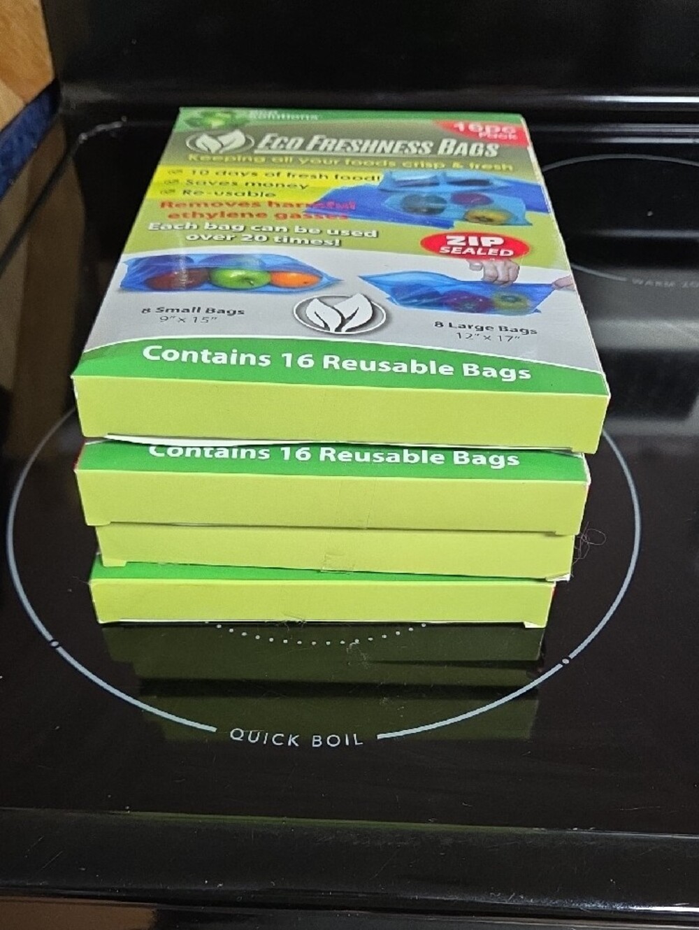 Green and Blue Reusable Storage Bags Pack - Picture 2 of 9